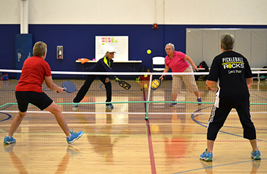 Group playing pickleball at lprd facility