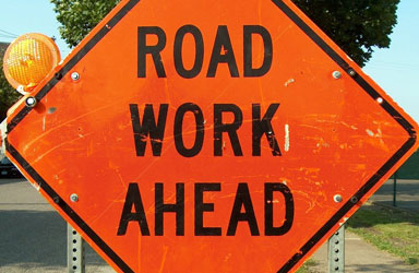 Road Work Ahead Sign