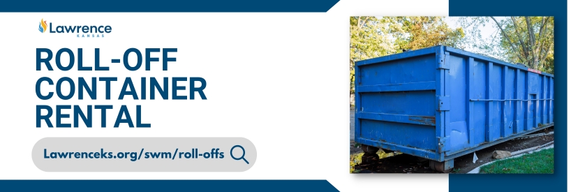 A header image reading "roll-off container rental".
