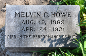 Headstone for Officer Melvin Howe